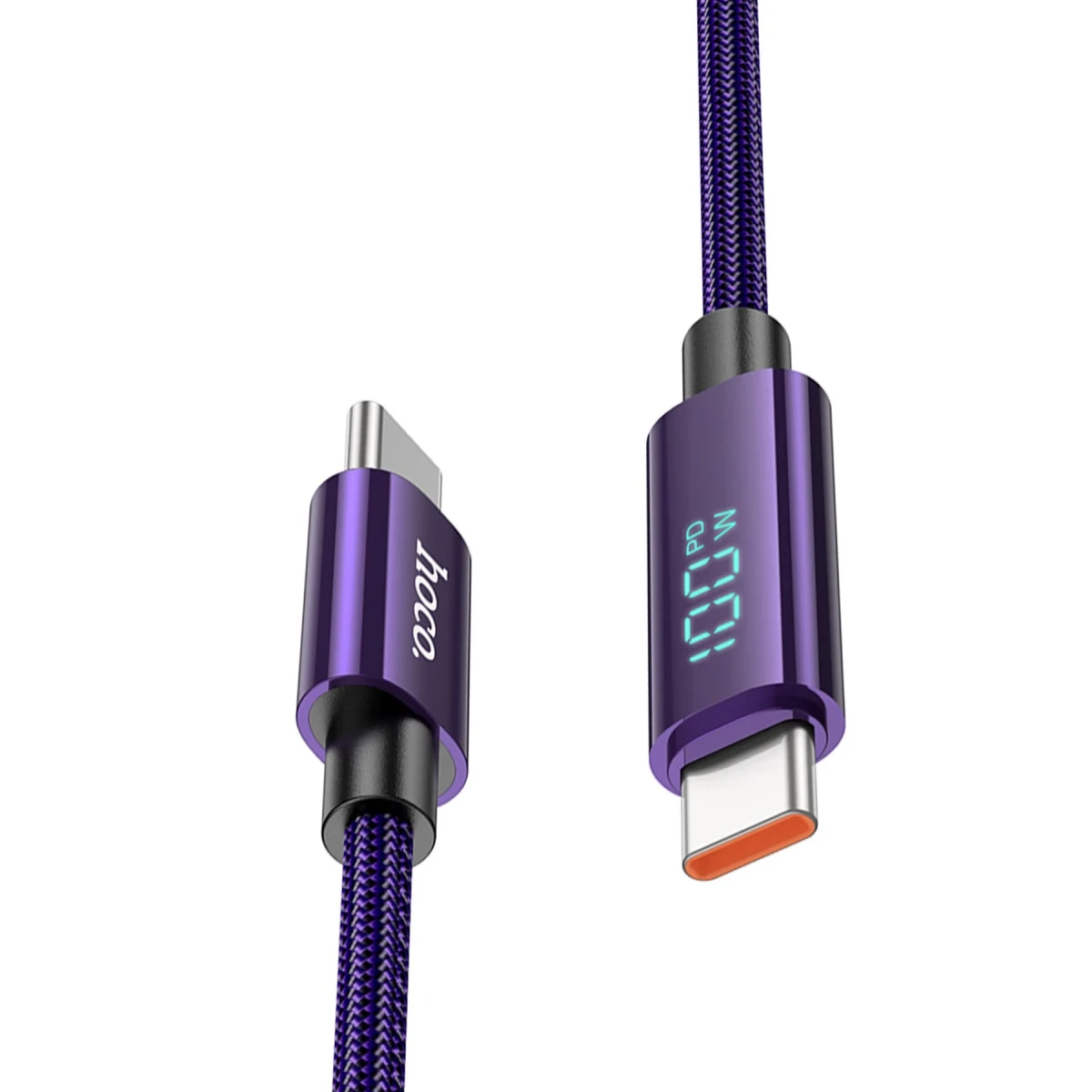 Hoco. U125 1.2M Benefit PD 100W Type-C to Type-C Şarj Data Kablosu - Mor