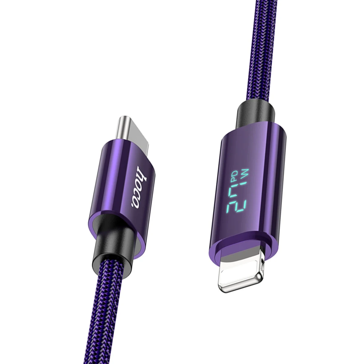 Hoco. U125 1.2M Benefit Type-C to Lightning Şarj Data Kablosu - Mor