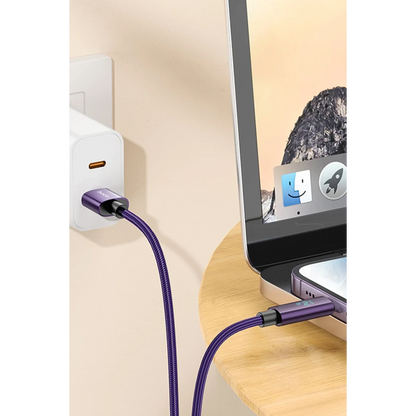 Hoco. U125 1.2M Benefit USB to Lightning Şarj Data Kablosu - Mor