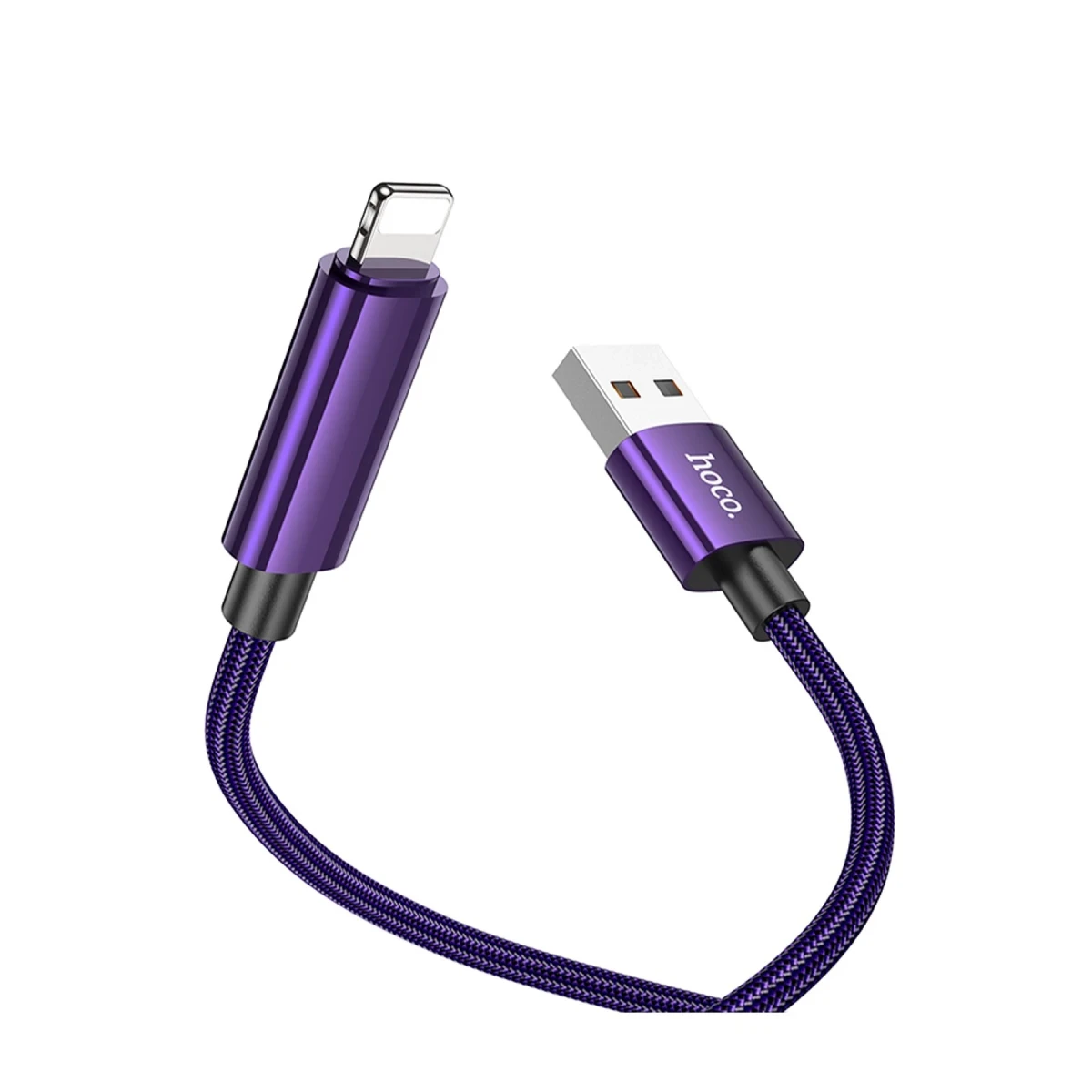 Hoco. U125 1.2M Benefit USB to Lightning Şarj Data Kablosu - Mor