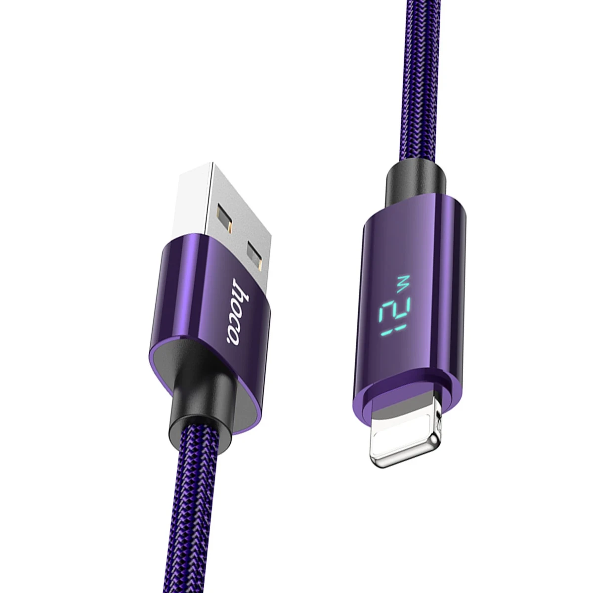 Hoco. U125 1.2M Benefit USB to Lightning Şarj Data Kablosu - Mor