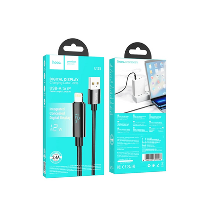 Hoco. U125 1.2M Benefit USB to Lightning Şarj Data Kablosu - Siyah