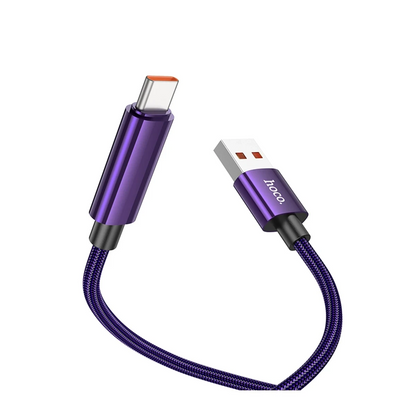 Hoco. U125 1.2M Benefit USB to Type-C Şarj Data Kablosu - Mor