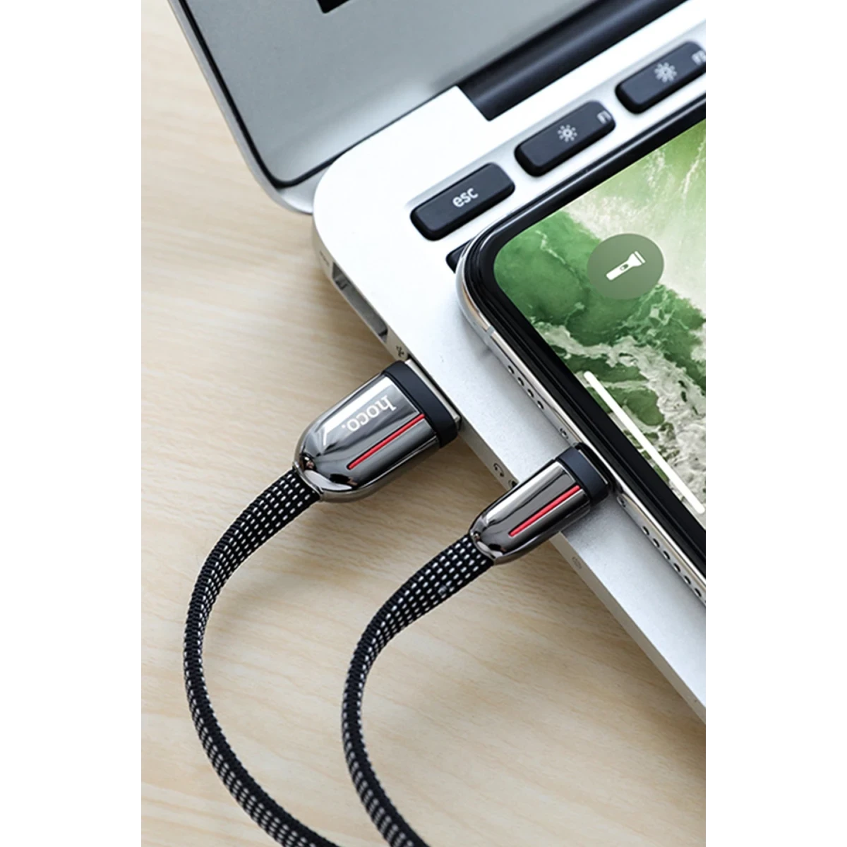 Hoco. U74 USB to Lightning Şarj Data Kablosu - Kırmızı