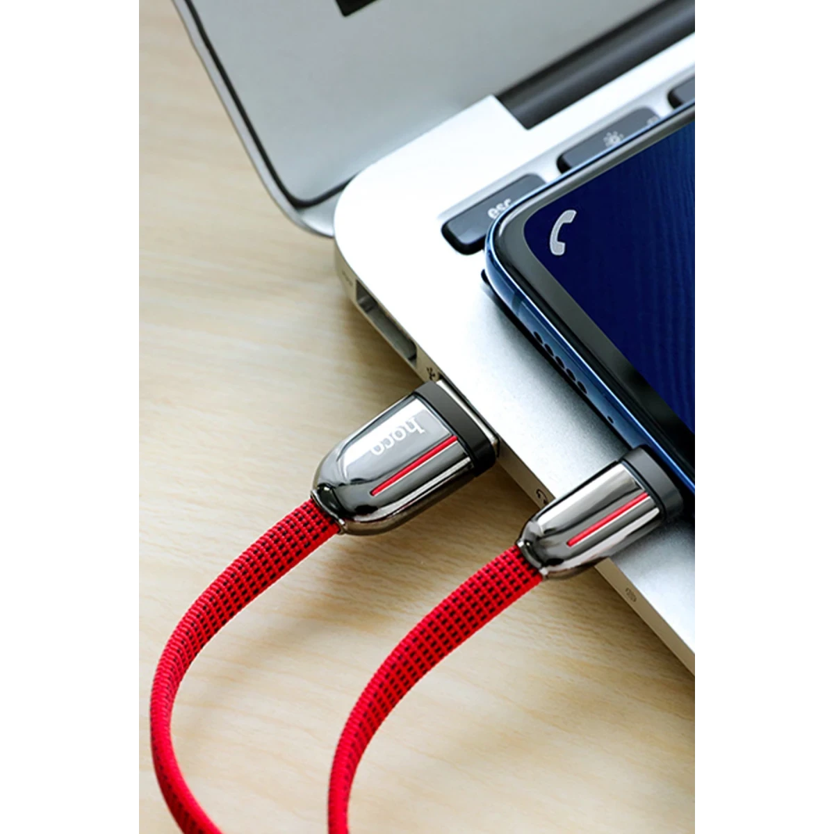 Hoco. U74 USB to Type-C Şarj Data Kablosu - Kırmızı