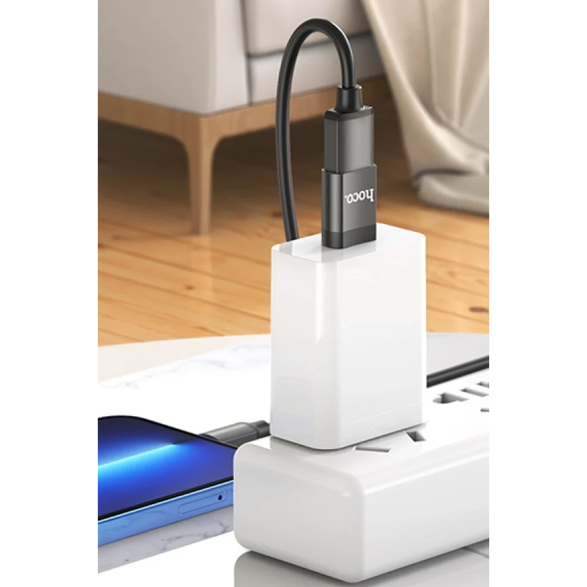 Hoco. UA17 Tak Çalıştır Type-C to USB 3.0 Dönüştürücü - Siyah