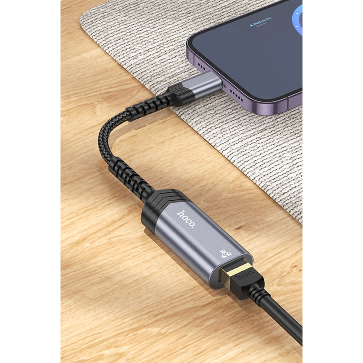 Hoco. UA26 Tak Çalıştır Lightning to RJ45 100 Mbps Ethernet Dönüştürücü