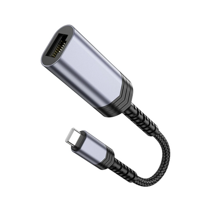 Hoco. UA26 Tak Çalıştır Type-C to RJ45 100 Mbps Ethernet Dönüştürücü - Gri