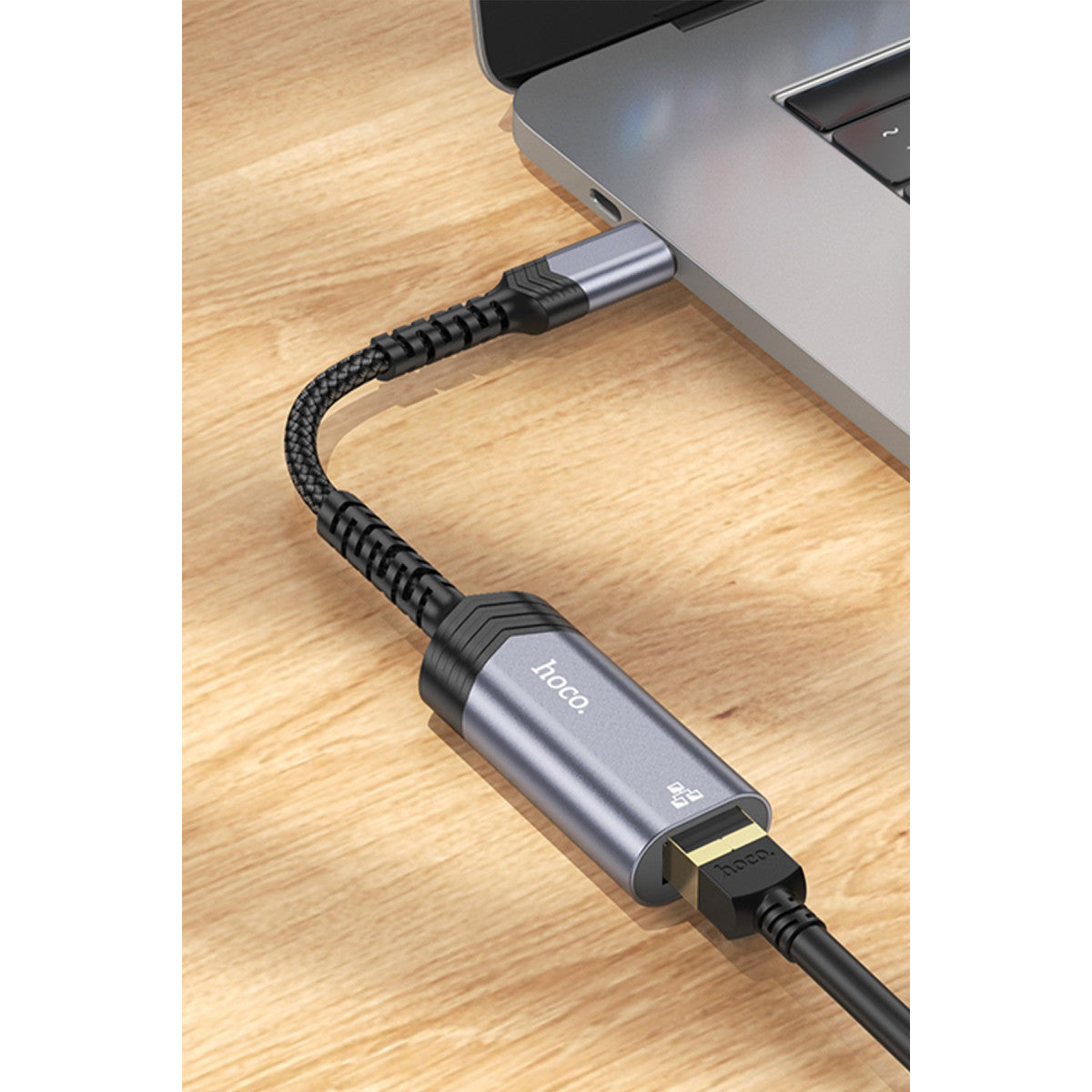 Hoco. UA26 Tak Çalıştır Type-C to RJ45 100 Mbps Ethernet Dönüştürücü