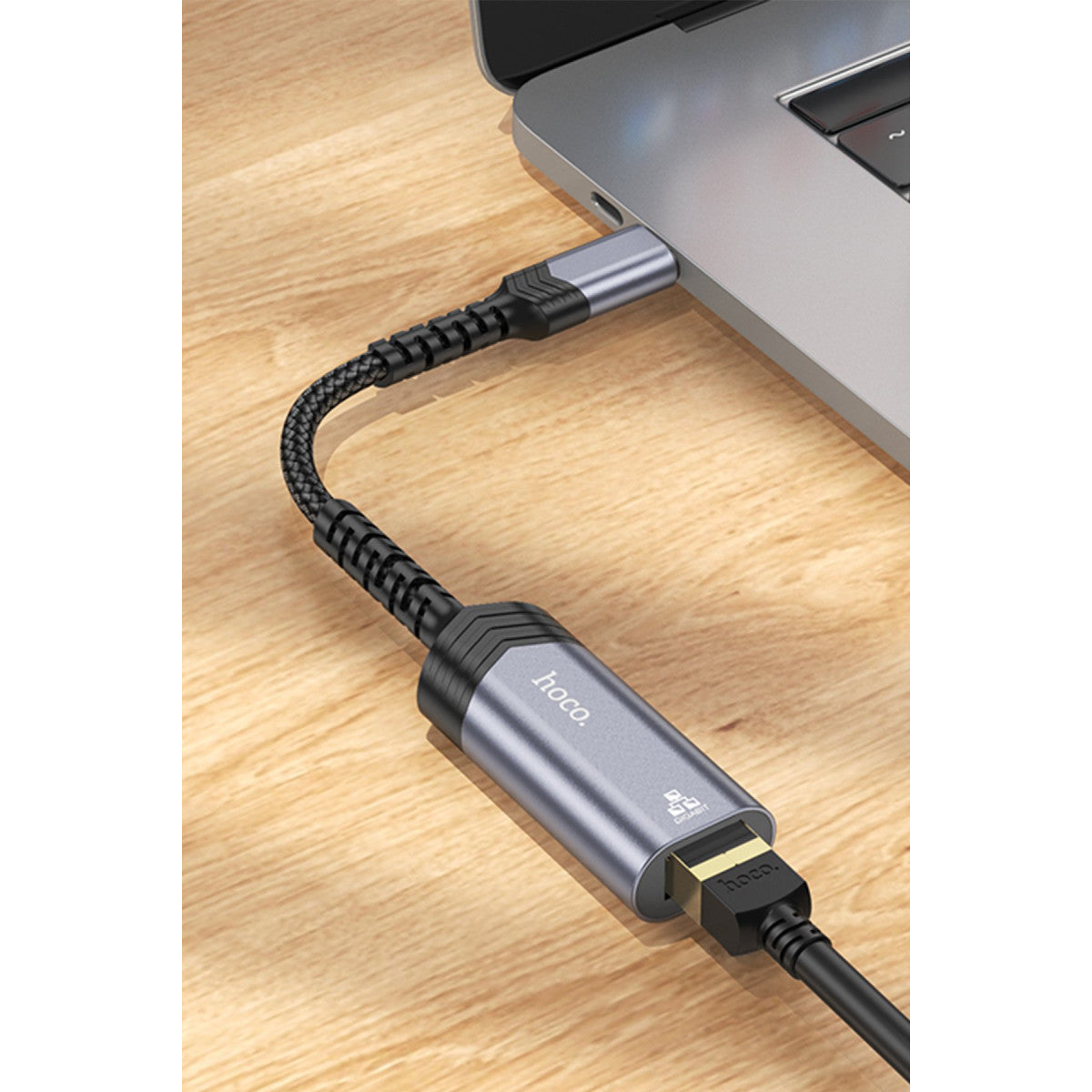 Hoco. UA26 Tak Çalıştır Type-C to RJ45 1000 Mbps Ethernet Dönüştürücü