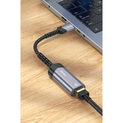 Hoco. UA26 Tak Çalıştır USB to RJ45 100 Mbps Ethernet Dönüştürücü - Gri