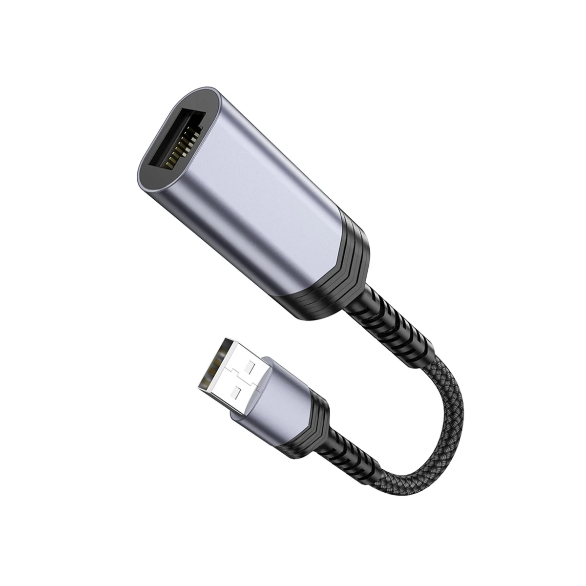 Hoco. UA26 Tak Çalıştır USB to RJ45 100 Mbps Ethernet Dönüştürücü - Gri