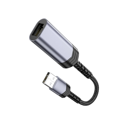 Hoco. UA26 Tak Çalıştır USB to RJ45 100 Mbps Ethernet Dönüştürücü - Gri