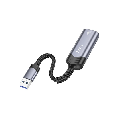 Hoco. UA26 Tak Çalıştır USB to RJ45 1000 Mbps Ethernet Dönüştürücü - Gri