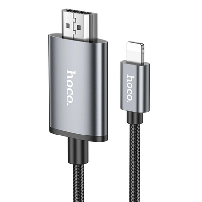 Hoco. UA27 2M Tak Çalıştır Lightning to HDMI Dönüştürücü - Gri