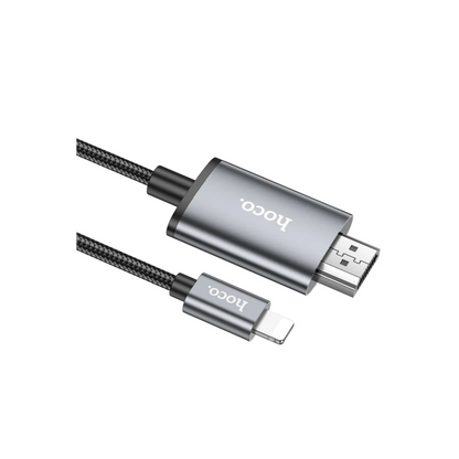 Hoco. UA27 2M Tak Çalıştır Lightning to HDMI Dönüştürücü - Gri