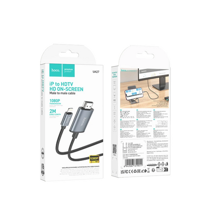 Hoco. UA27 2M Tak Çalıştır Lightning to HDMI Dönüştürücü - Gri