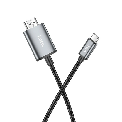 Hoco. UA27 2M Tak Çalıştır Type-C to HDMI Dönüştürücü - Gri