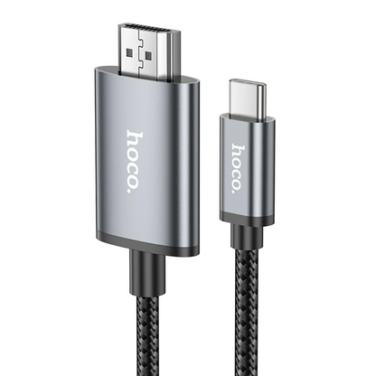 Hoco. UA27 2M Tak Çalıştır Type-C to HDMI Dönüştürücü - Gri