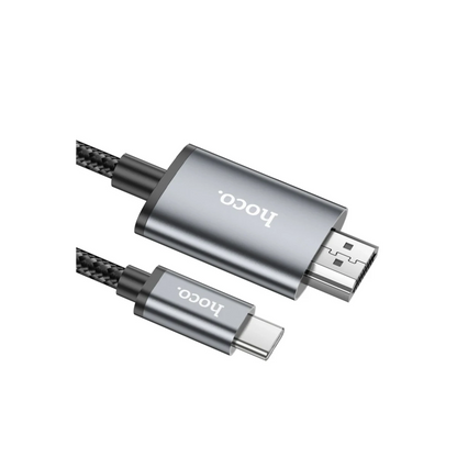 Hoco. UA27 2M Tak Çalıştır Type-C to HDMI Dönüştürücü - Gri