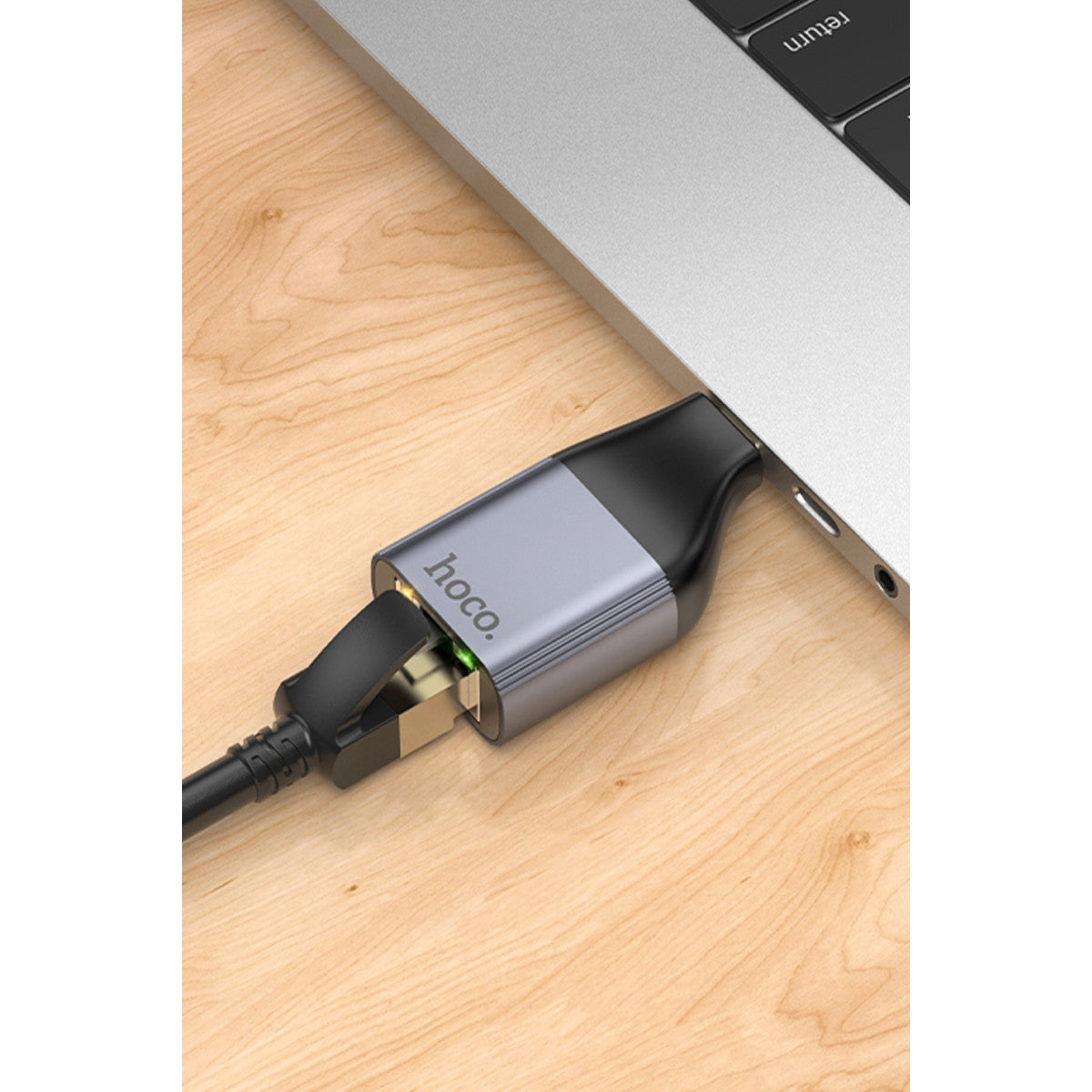 Hoco. UA35 Tak Çalıştır Type-C to RJ45 100Mbps Ethernet Dönüştürücü