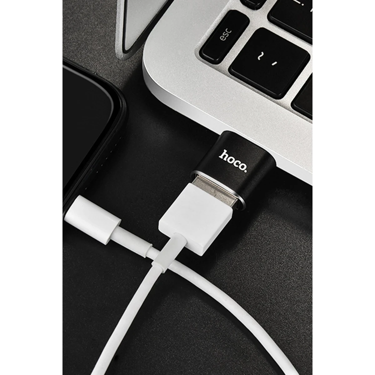 Hoco. UA5 Tak Çalıştır Type-C to USB Dönüştürücü - Siyah