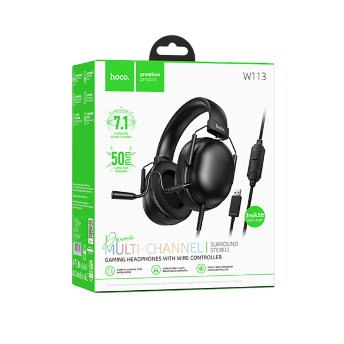 Hoco. W113 USB 7.1 Surround Kafa Üstü Gaming Kulaklık
