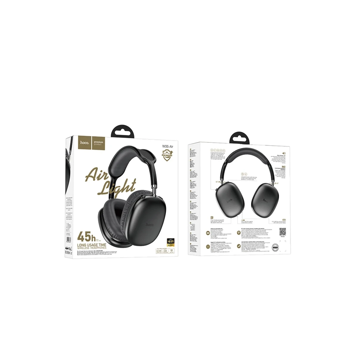 Hoco. W35 Air Triumph Aux Destekli Bluetooth Kablosuz Kulaklık - Siyah