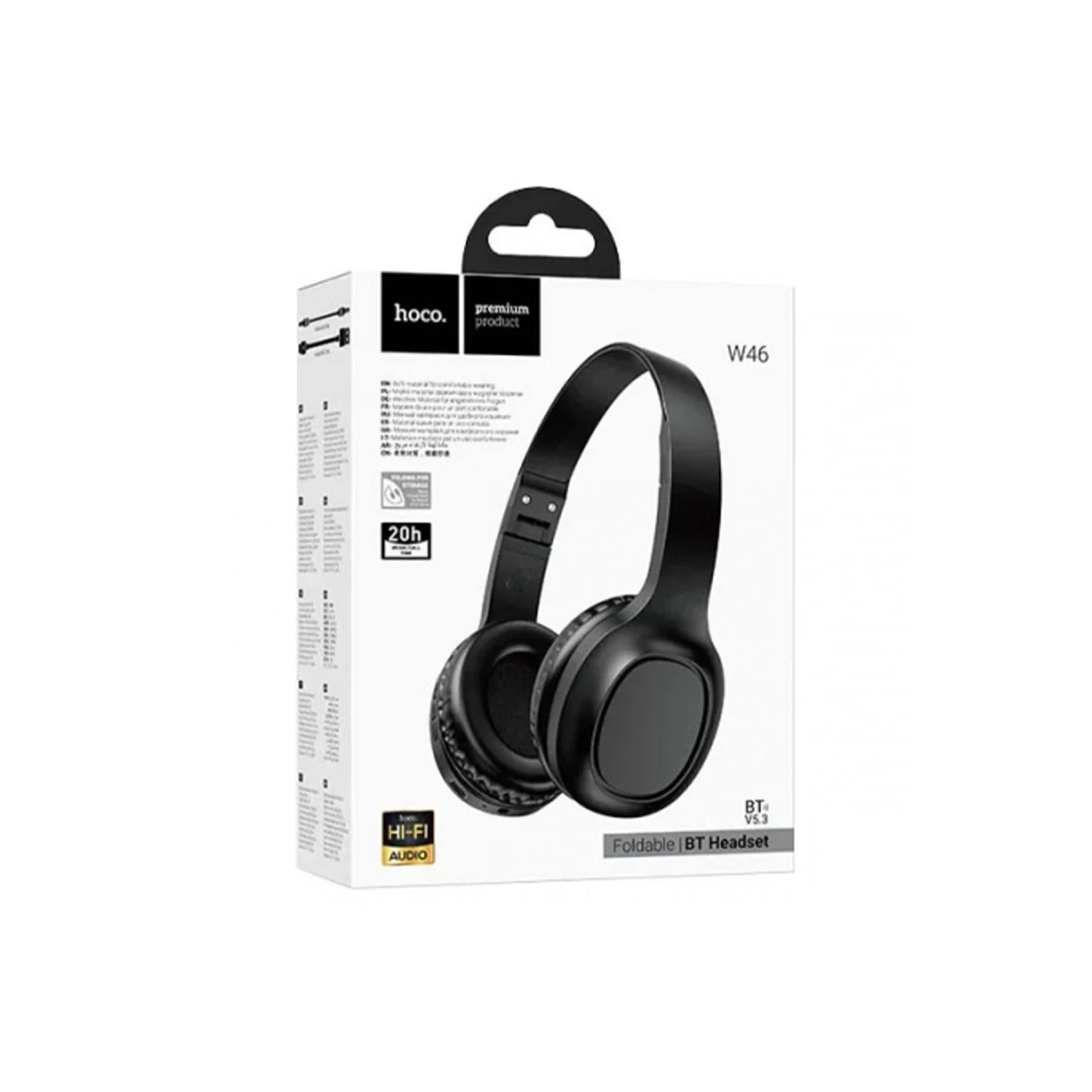 Hoco. W46 Charm Aux Destekli Bluetooth Kablosuz Kulaklık - Siyah