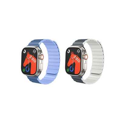Hoco. Apple Watch 42mm AS102 Silikon Kordon - Koyu Mavi-Açık Mavi