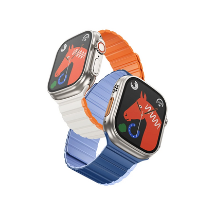 Hoco. Apple Watch 42mm AS102 Silikon Kordon - Koyu Mavi-Açık Mavi
