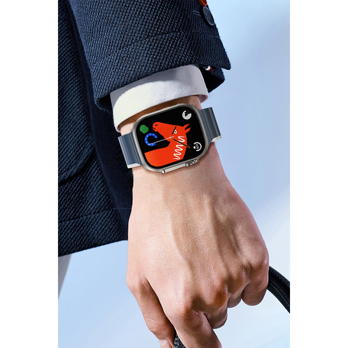 Hoco. Apple Watch 42mm AS102 Silikon Kordon - Lacivert-Gri