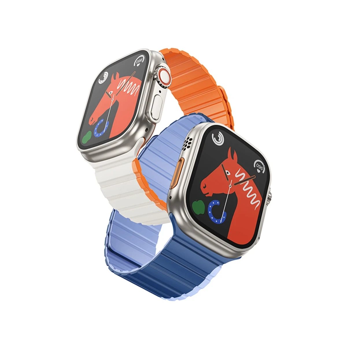 Hoco. Apple Watch 42mm AS102 Silikon Kordon - Lacivert-Gri