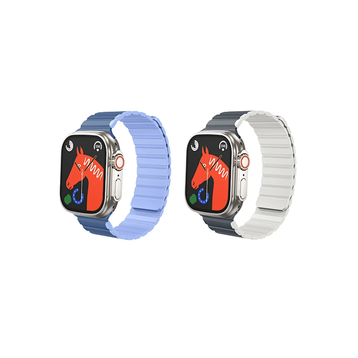 Hoco. Apple Watch 42mm AS102 Silikon Kordon - Lacivert-Gri