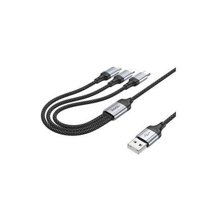 Hoco. X102 Fresh 1M 2.4A 3in1 USB to Type-C / Lightning ve Micro Çıkışlı Hızlı Şarj Data Kablosu
