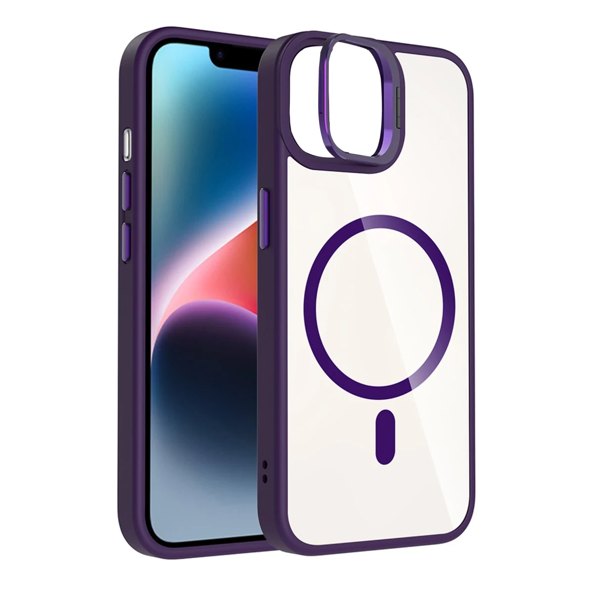 Joko Apple iPhone 11 Remim Lensli Magsafe Standlı Kapak - Derin Mor
