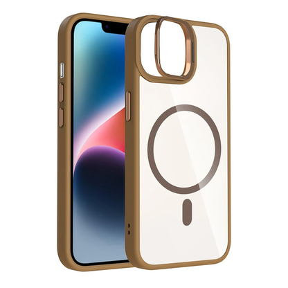 Joko Apple iPhone 11 Remim Lensli Magsafe Standlı Kapak - Kahverengi