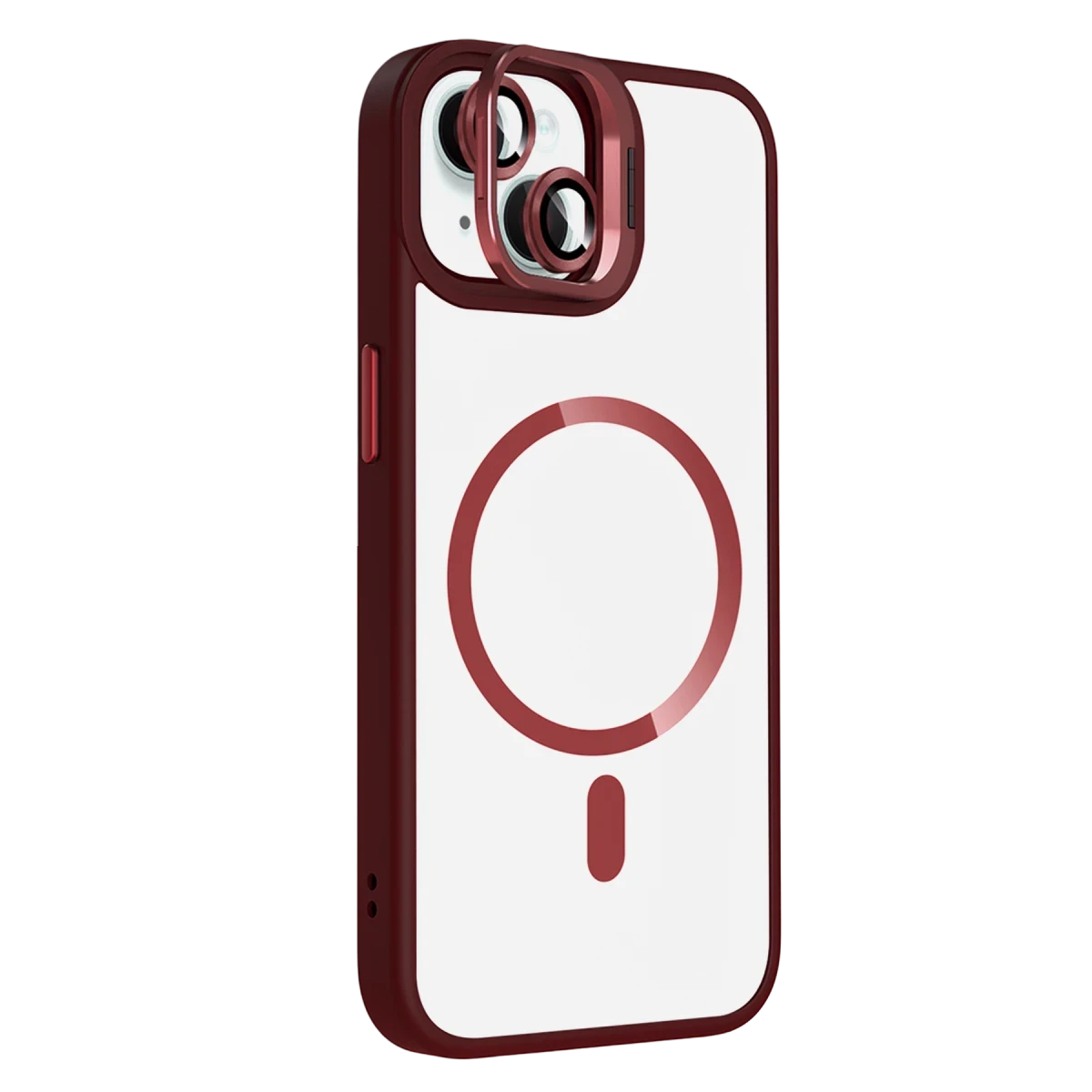 Joko Apple iPhone 13 Remim Lensli Magsafe Standlı Kapak - Bordo