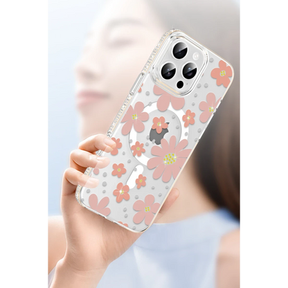 Joko Apple iPhone 14 Floral Magsafe Kapak - Beyaz