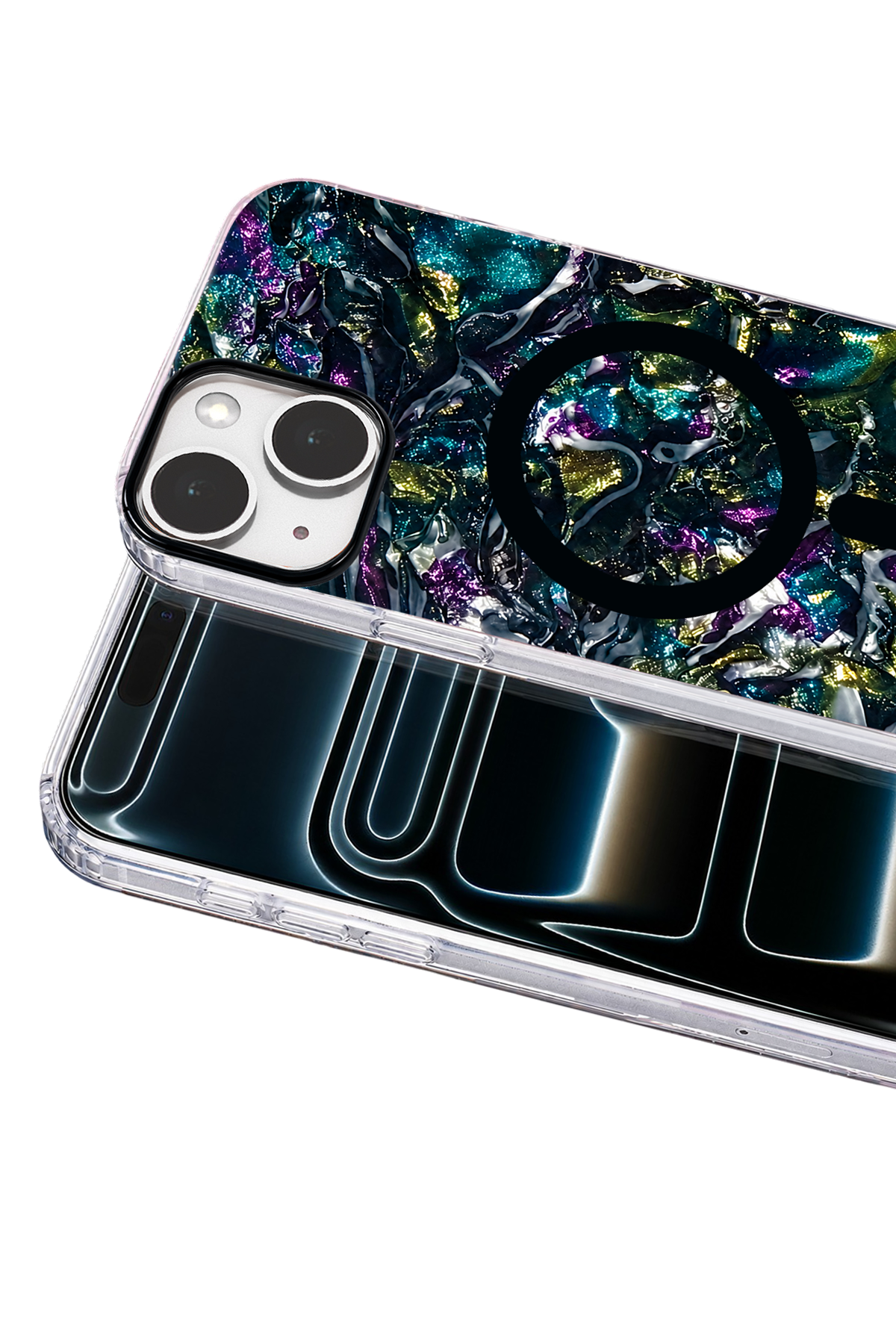 Onegif Apple iPhone 14 Mila Dalgalı Magsafe Kapak - Lacivert