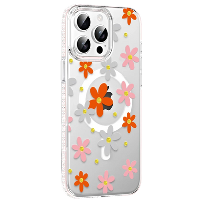 Joko Apple iPhone 14 Pro Max Floral Magsafe Kapak - Turuncu