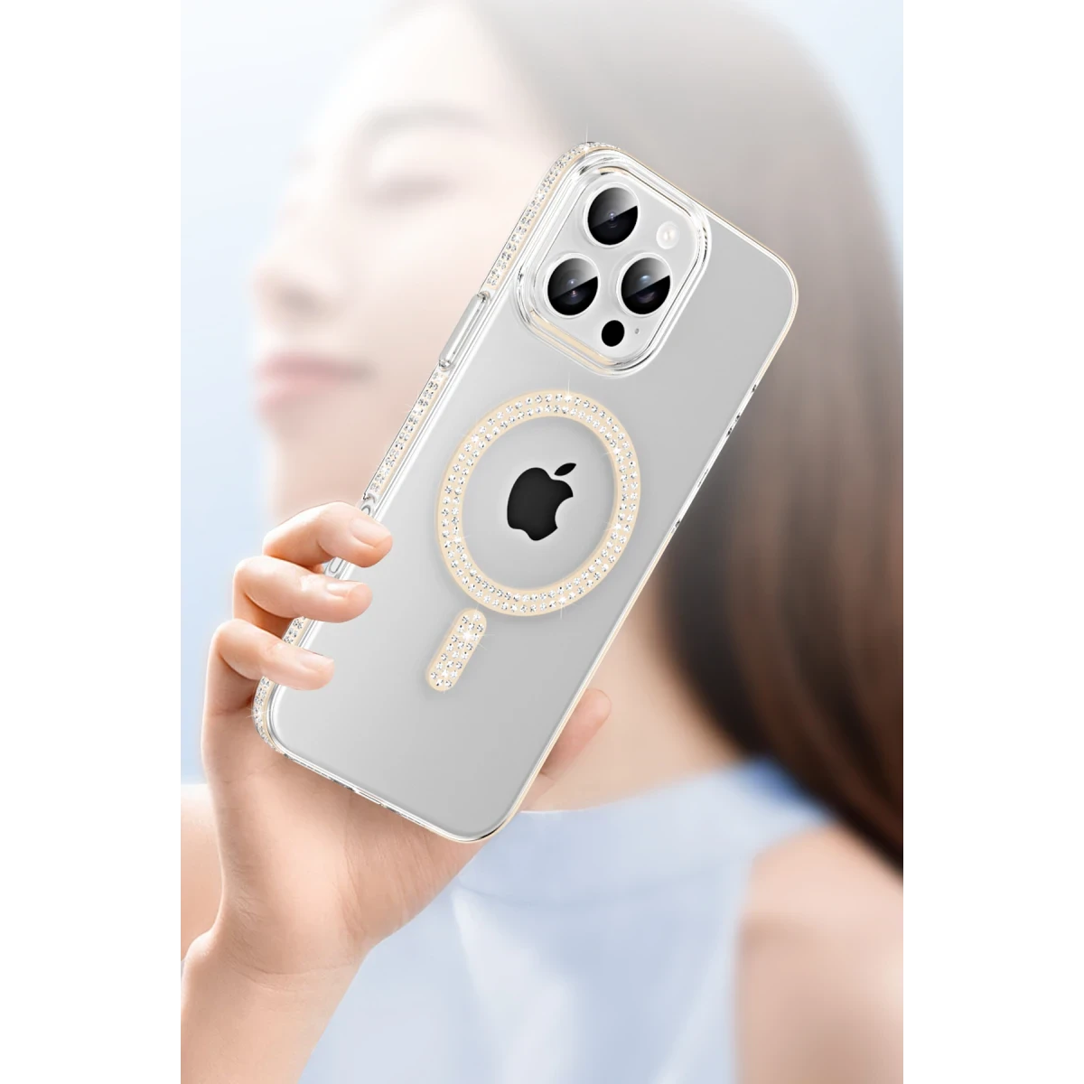 Joko Apple iPhone 14 Pro Max Move Taşlı Magsafe Kapak - Mavi
