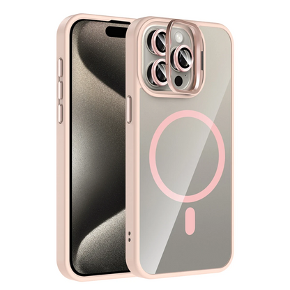 Joko Apple iPhone 14 Pro Max Remim Lensli Magsafe Standlı Kapak - Pembe