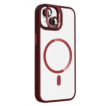Joko Apple iPhone 14 Remim Lensli Magsafe Standlı Kapak - Bordo