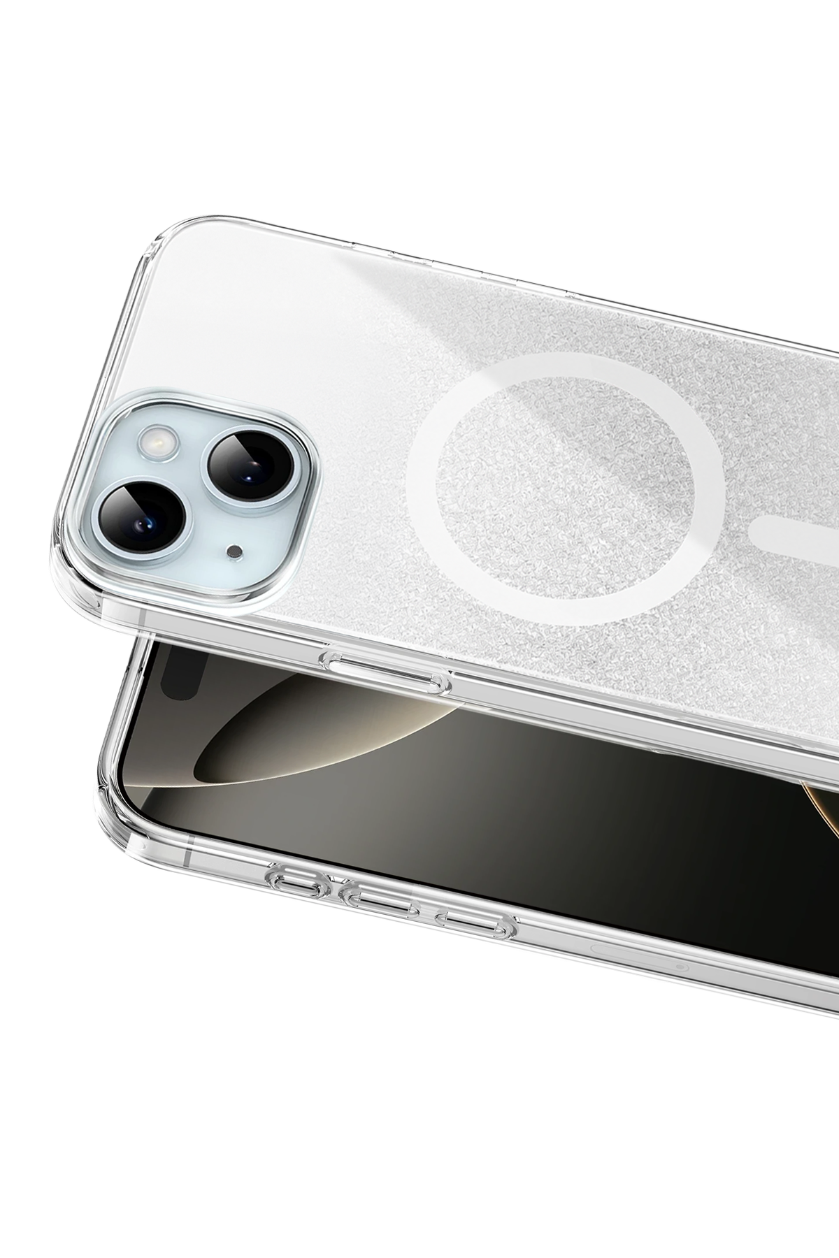 Onegif Apple iPhone 14 Sora Simli Magsafe Kapak - Beyaz