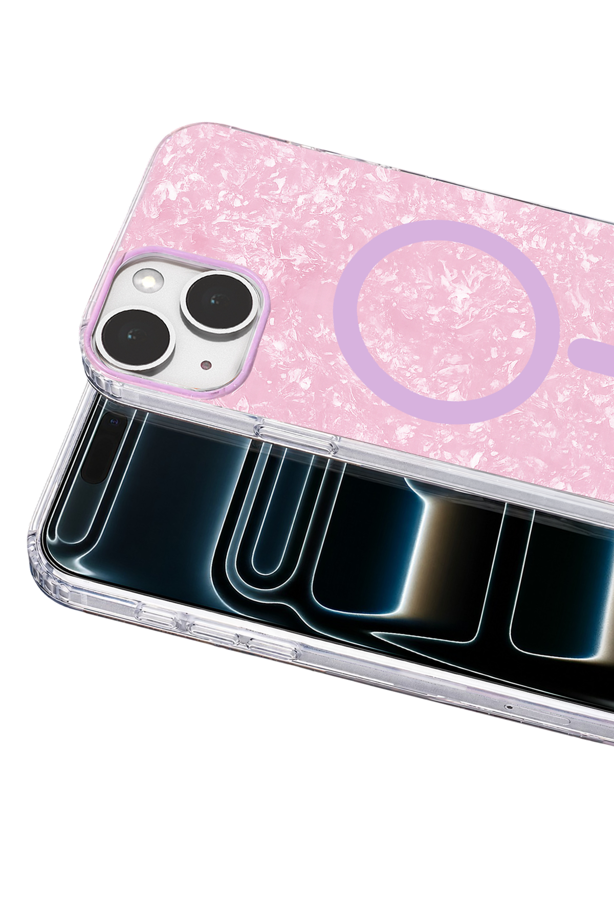 Onegif Apple iPhone 15 Mila Dalgalı Magsafe Kapak - Lila