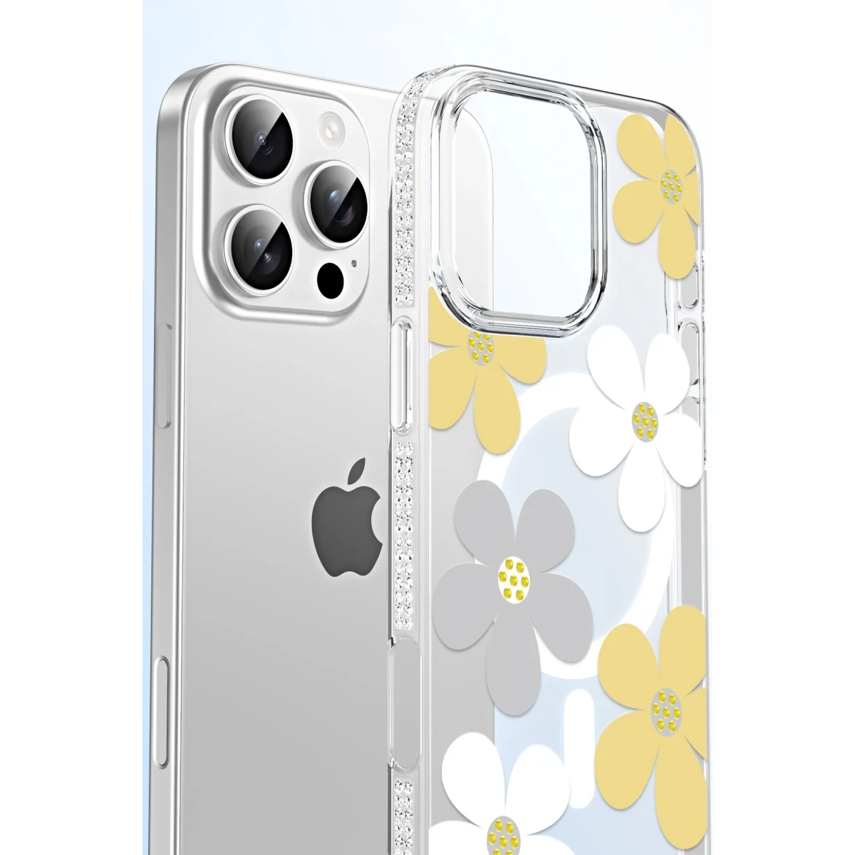 Joko Apple iPhone 15 Pro Floral Magsafe Kapak - Pembe