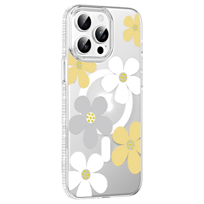 Joko Apple iPhone 15 Pro Floral Magsafe Kapak - Sarı