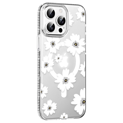 Joko Apple iPhone 15 Pro Max Floral Magsafe Kapak - Beyaz
