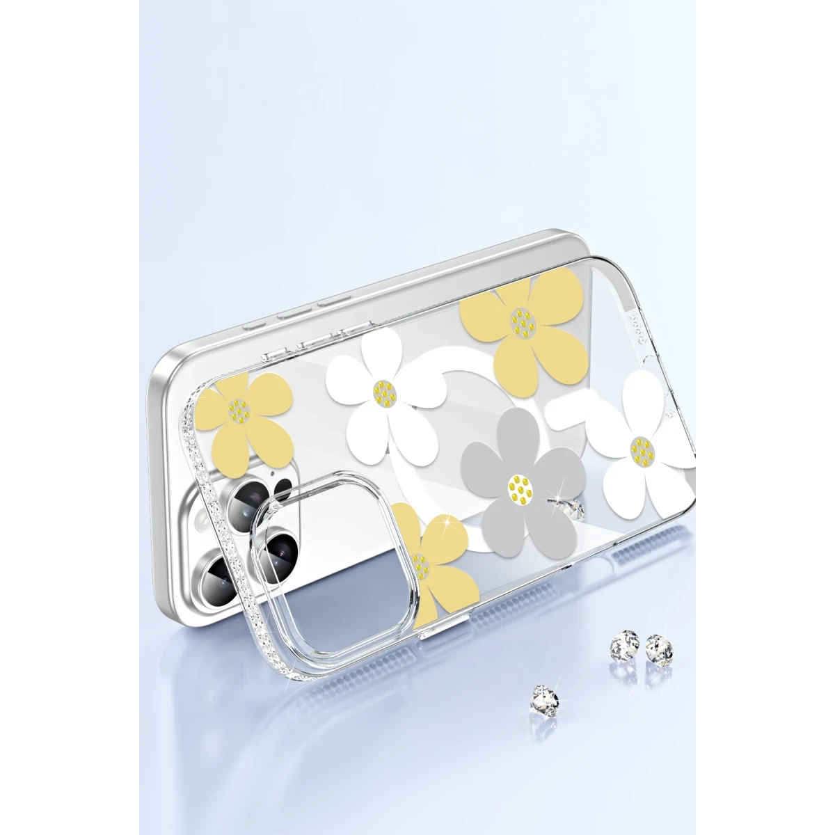 Joko Apple iPhone 15 Pro Max Floral Magsafe Kapak - Pembe
